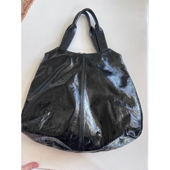 Charles David patent leather black large shoulder bag - Picture 5 of 9